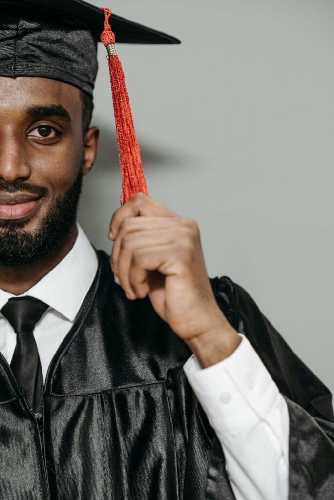 Man in graduation regalia